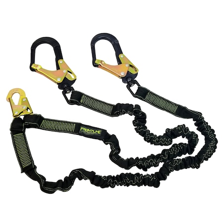 Frontline Elite Lite Elastic Twin Leg 6' Aluminum Rebar Hook Lanyard LIS62RA